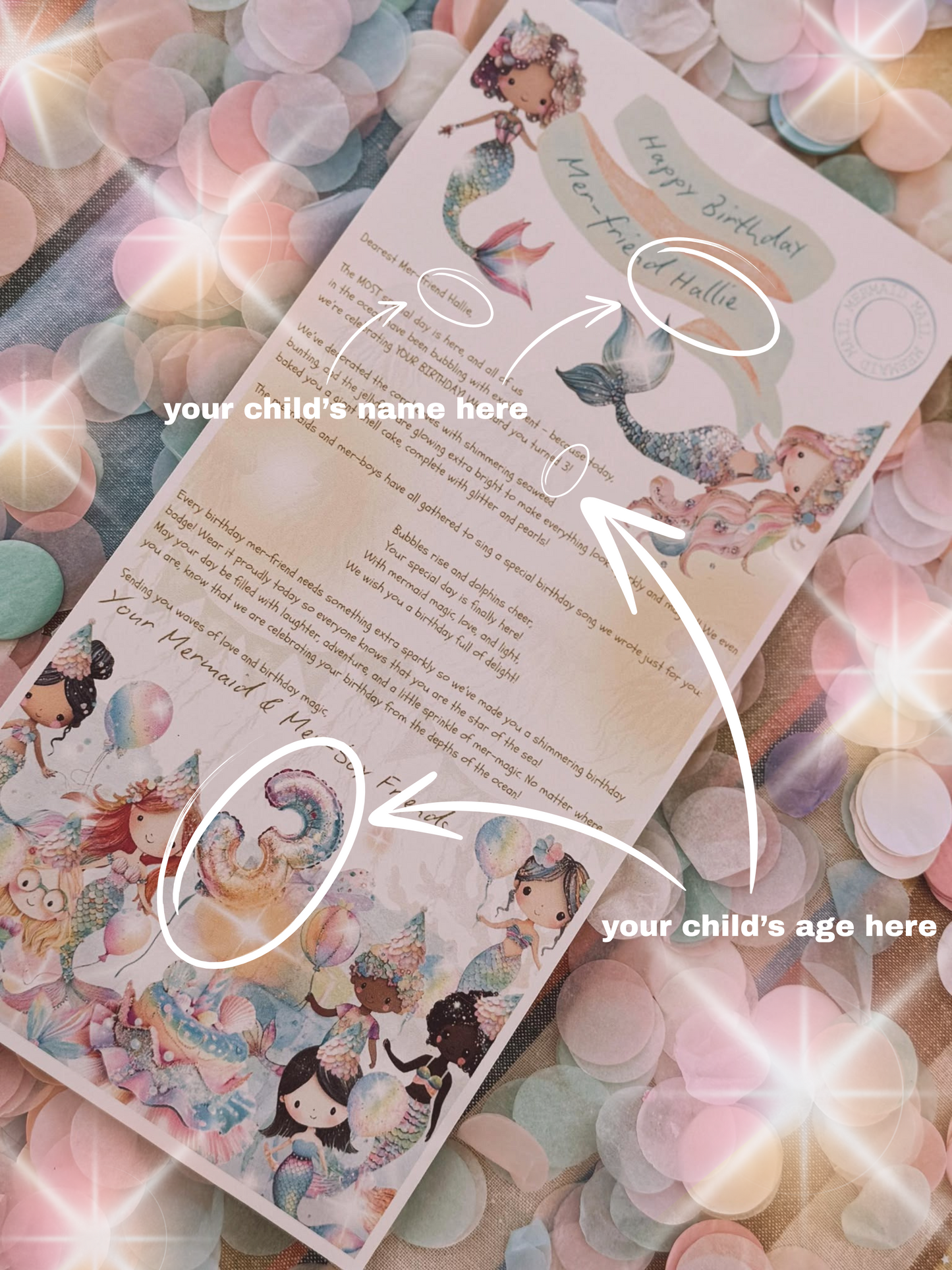 PERSONALISED Birthday Letter from the Mermaids & Mer-boys