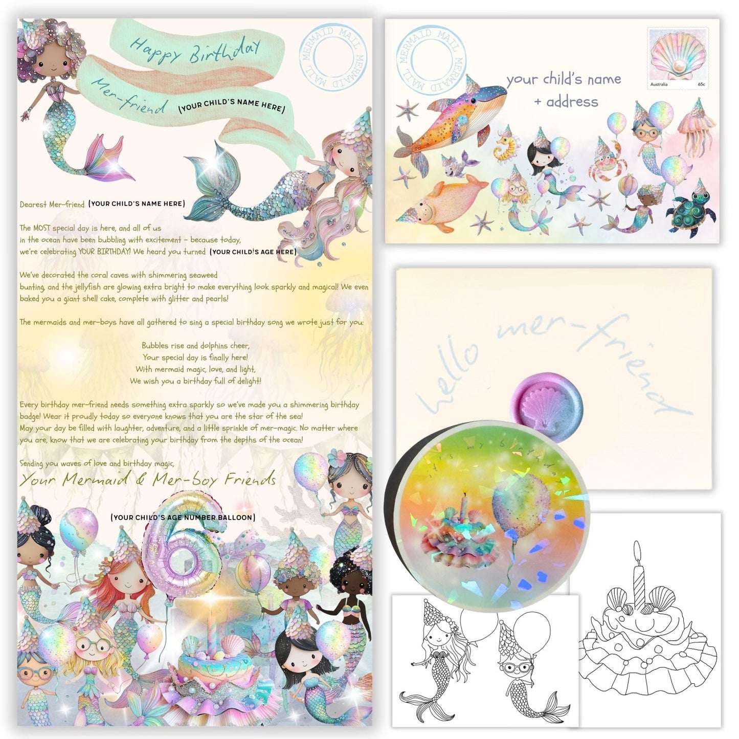 PERSONALISED Birthday Letter from the Mermaids & Mer-boys