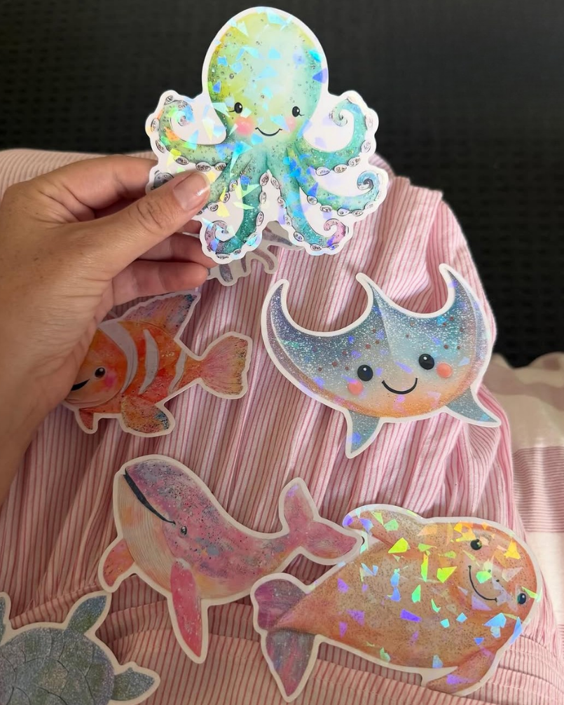 Sticker Pack - Under the Sea Holographic Sticker Pack (10 Large Stickers)