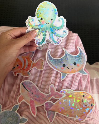 Sticker Pack - Under the Sea Holographic Sticker Pack (10 Large Stickers)