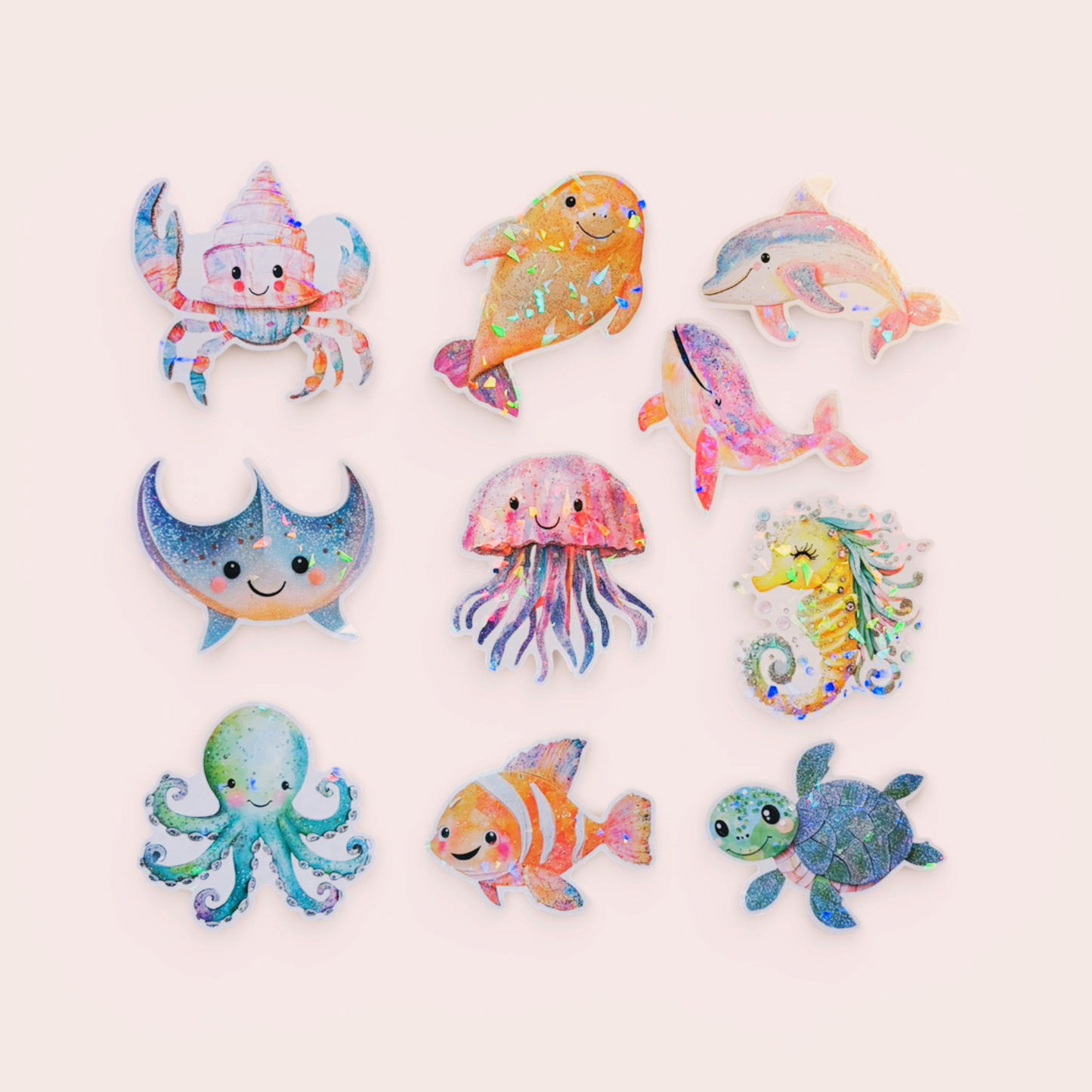 Under the Sea Holographic Sticker Pack (10 Large Stickers)
